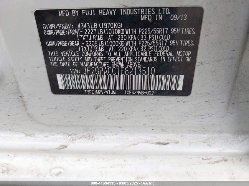 2014 SUBARU XV CROSSTREK 2.0I PREMIUM - JF2GPACC1E8213510