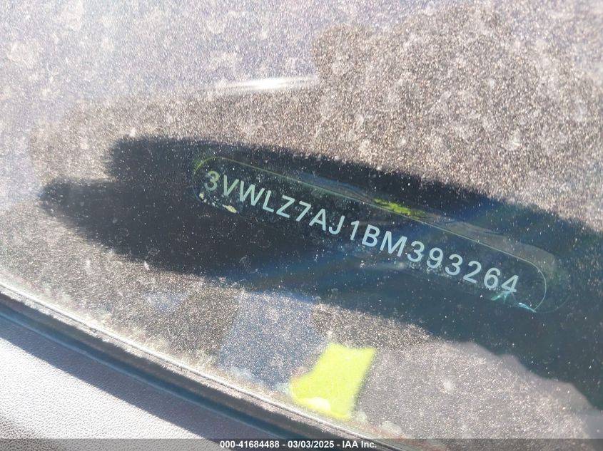 2011 Volkswagen Jetta 2.5L Sel VIN: 3VWLZ7AJ1BM393264 Lot: 41684488