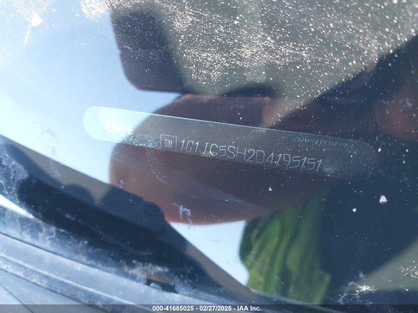 2013 CHEVROLET SONIC LT AUTO - 1G1JC5SH2D4195151