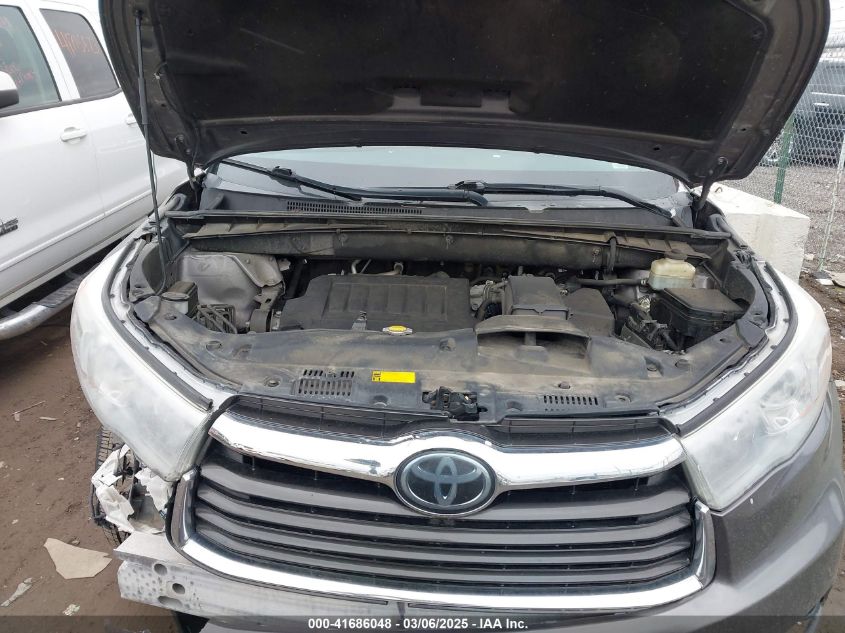2016 Toyota Highlander Limited V6 VIN: 5TDDKRFH6GS291317 Lot: 41686048