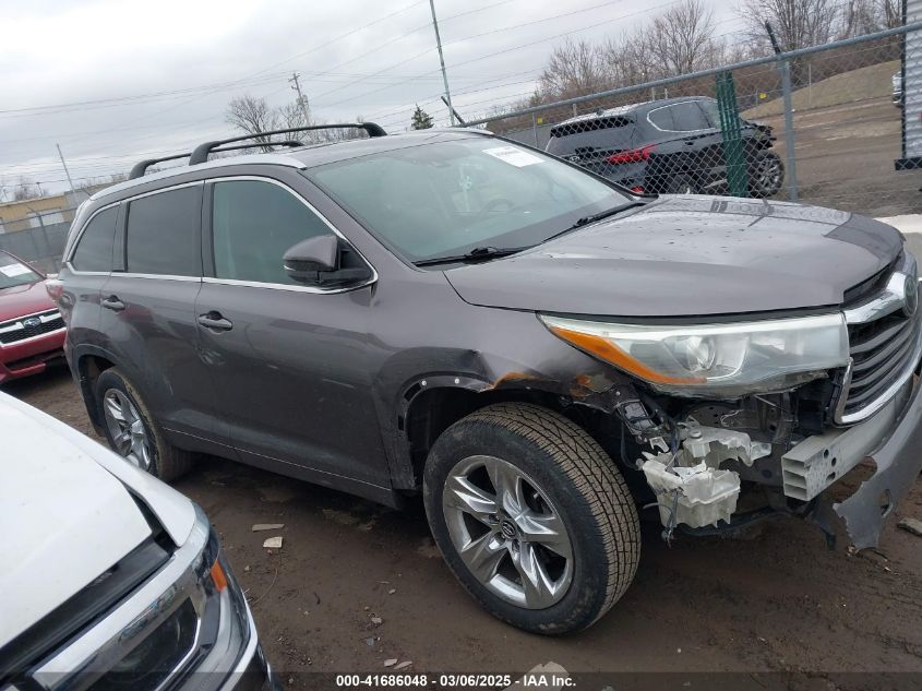 2016 Toyota Highlander Limited V6 VIN: 5TDDKRFH6GS291317 Lot: 41686048