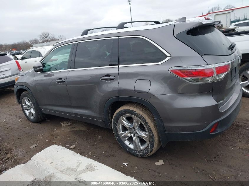 2016 Toyota Highlander Limited V6 VIN: 5TDDKRFH6GS291317 Lot: 41686048