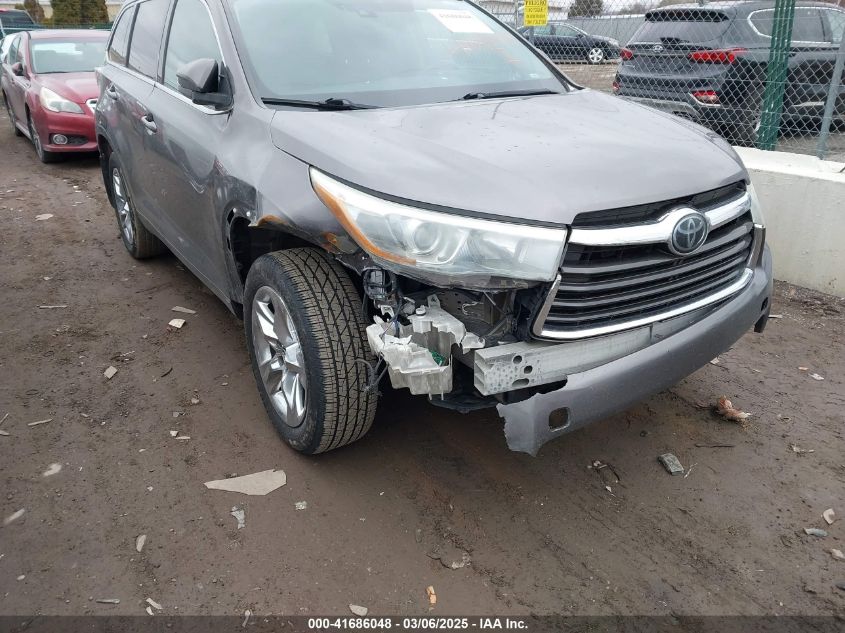 2016 Toyota Highlander Limited V6 VIN: 5TDDKRFH6GS291317 Lot: 41686048