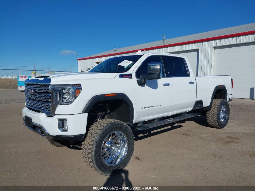2021 GMC Sierra 3500Hd 4Wd Long Bed Denali white truck diesel 1GT49WEY2MF298644 photo #3