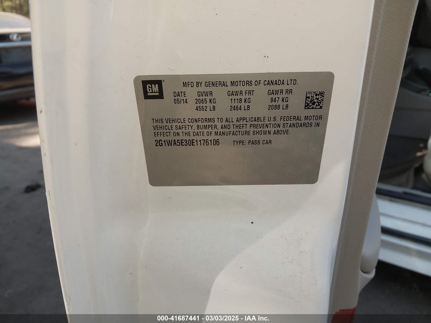 2014 CHEVROLET IMPALA LIMITED LS - 2G1WA5E30E1176106