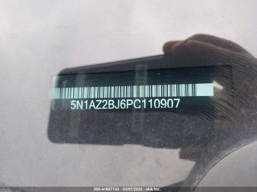 2023 Nissan Murano Sv Fwd VIN: 5N1AZ2BJ6PC110907 Lot: 41687743