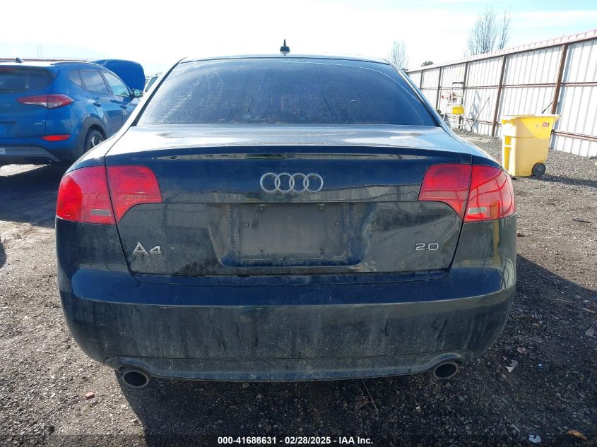 2008 Audi A4 2.0T/2.0T Special Edition VIN: WAUBF78E38A162806 Lot: 41688631