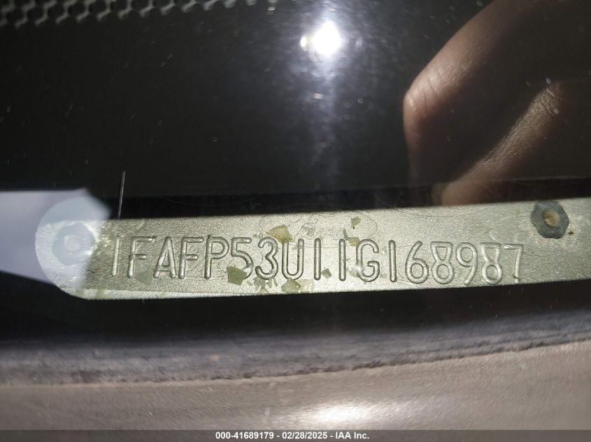 2001 Ford Taurus Se VIN: 1FAFP53U11G168987 Lot: 41689179