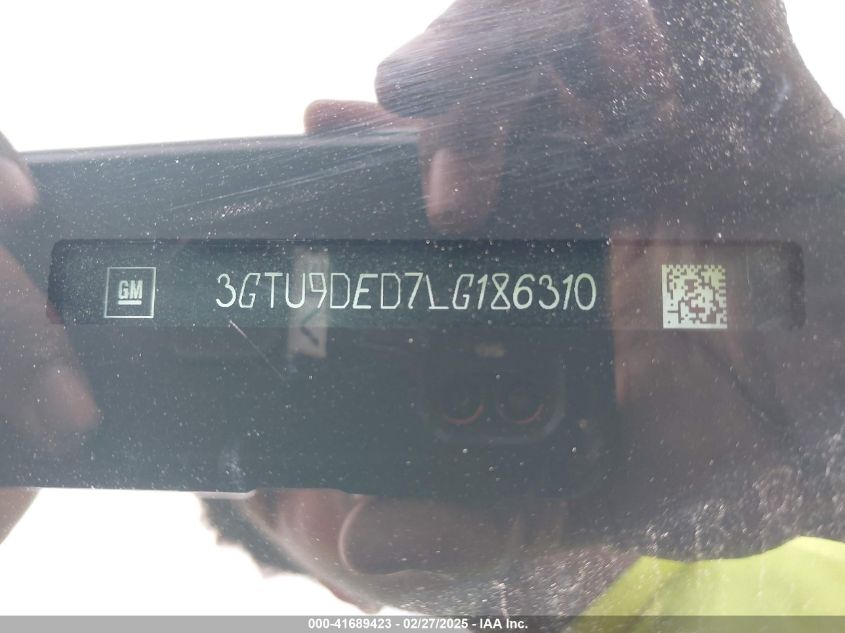 2020 GMC Sierra 1500 VIN: 3GTU9DED7LG186310 Lot: 41689423