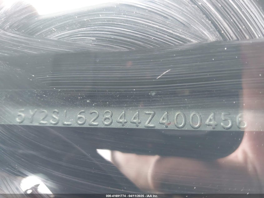 2004 Pontiac Vibe VIN: 5Y2SL62844Z400456 Lot: 41691774