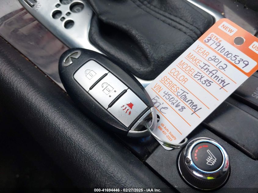 2012 Infiniti Ex35 Journey VIN: JN1AJ0HR4CM450268 Lot: 41694446