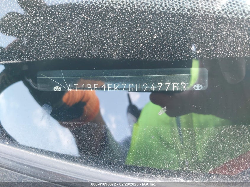 2016 TOYOTA CAMRY VIN: 4T1BF1FK7GU247763