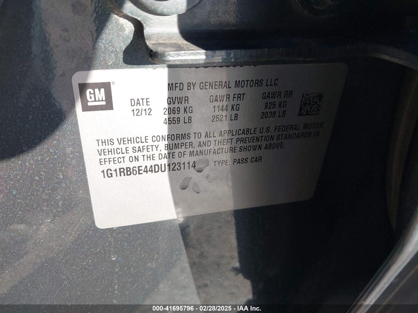 2013 CHEVROLET VOLT - 1G1RB6E44DU123114