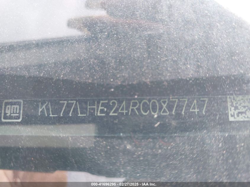 2024 Chevrolet Trax Fwd Lt VIN: KL77LHE24RC087747 Lot: 41696295