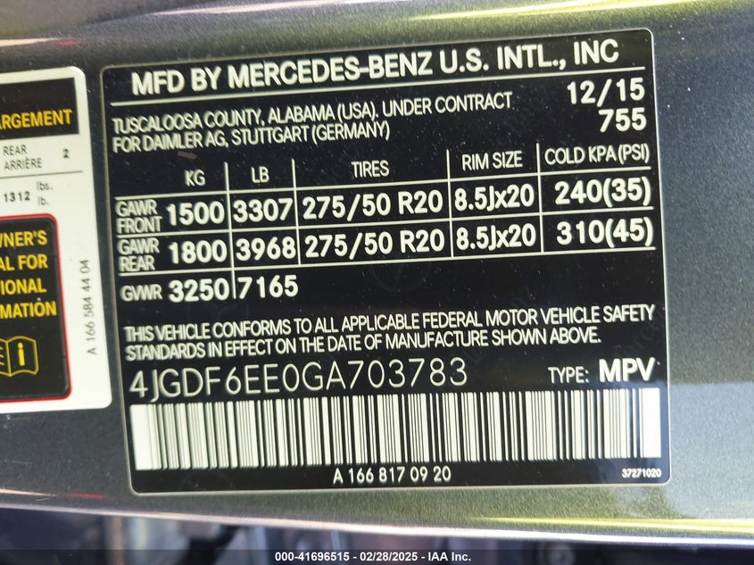 2016 MERCEDES-BENZ GL 450 4MATIC - 4JGDF6EE0GA703783