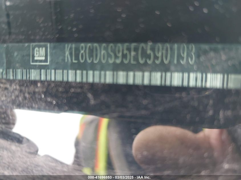 2014 Chevrolet Spark 1Lt Auto VIN: KL8CD6S95EC590193 Lot: 41696853