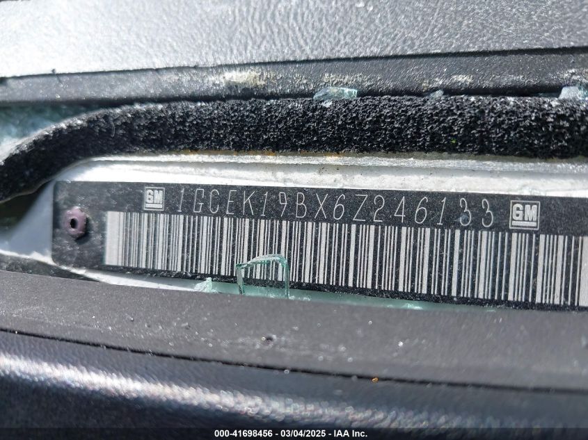 2006 Chevrolet Silverado 1500 Work Truck VIN: 1GCEK19BX6Z246133 Lot: 41698456