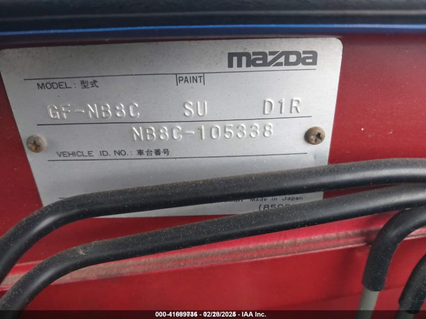 1998 Mazda Miata VIN: 0000000NB8C105338 Lot: 41699736