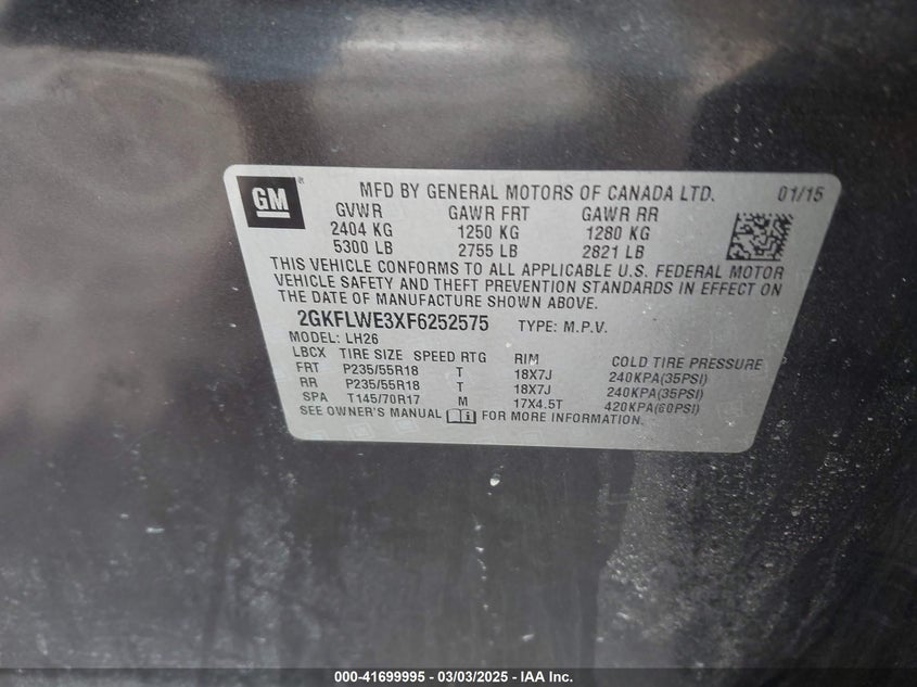 2015 GMC TERRAIN SLE-2 - 2GKFLWE3XF6252575