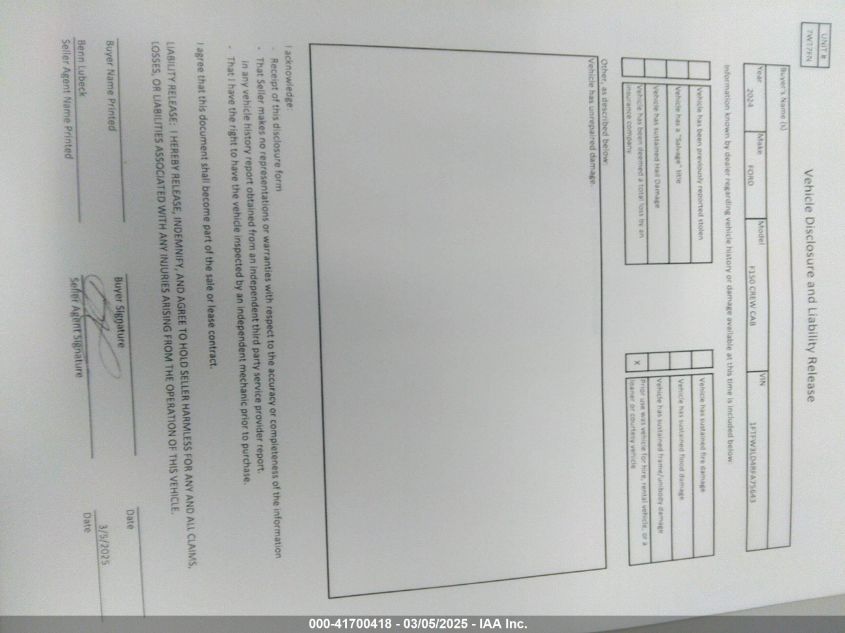 2024 Ford F-150 Xlt VIN: 1FTFW3LD4RFA75643 Lot: 41700418