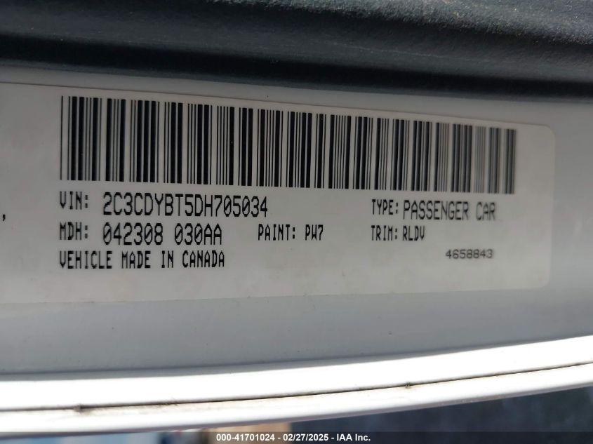 2013 Dodge Challenger R/T Plus VIN: 2C3CDYBT5DH705034 Lot: 41701024