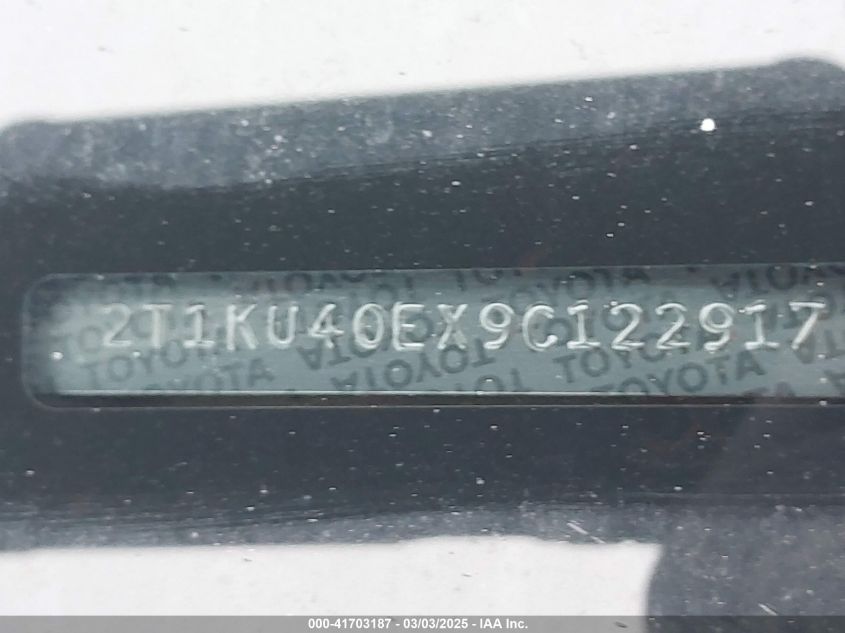 2009 Toyota Matrix VIN: 2T1KU40EX9C122917 Lot: 41703187