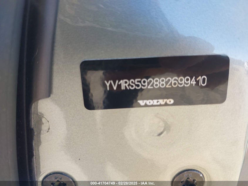 2008 Volvo S60 2.5T VIN: YV1RS592882699410 Lot: 41704749