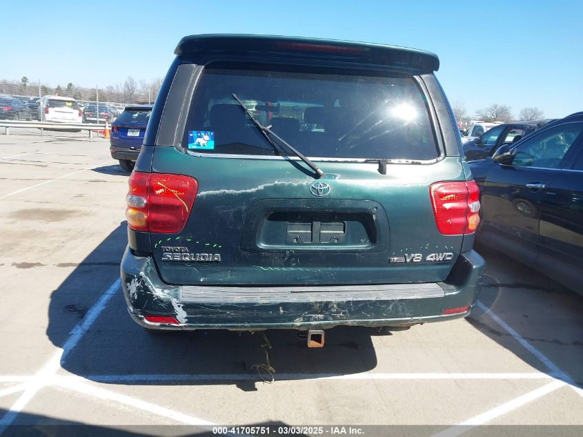 2001 Toyota Sequoia Limited V8 VIN: 5TDBT48A01S048312 Lot: 41705751
