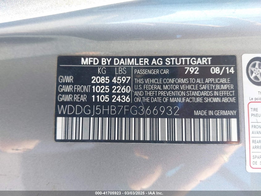 2015 MERCEDES-BENZ C 350 SPORT - WDDGJ5HB7FG366932