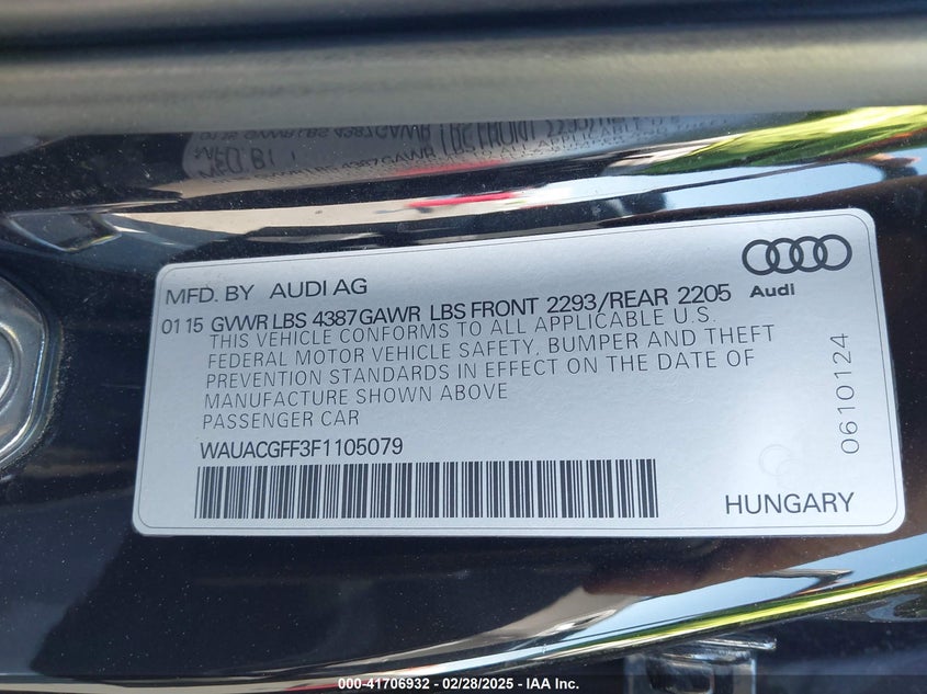 2015 AUDI A3 1.8T PREMIUM - WAUACGFF3F1105079