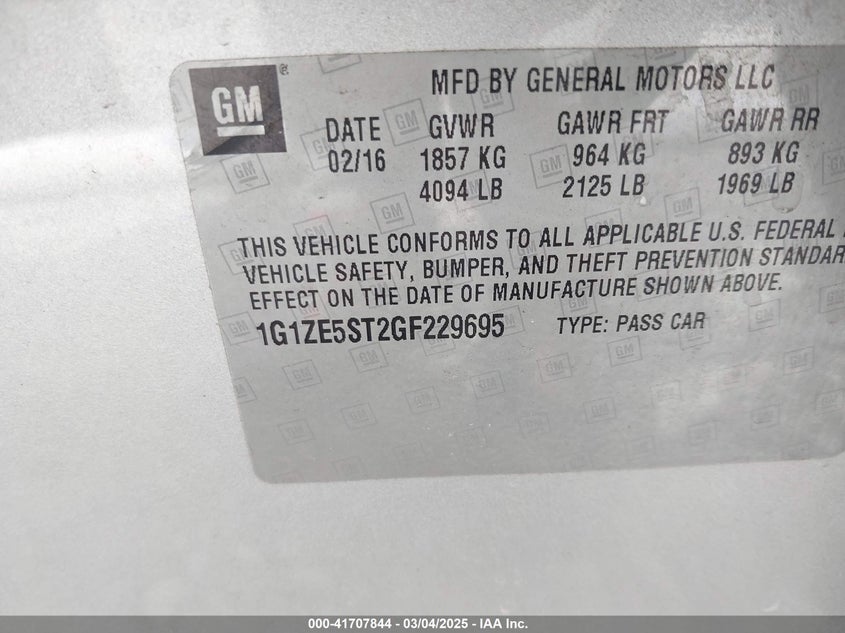 2016 CHEVROLET MALIBU 1LT - 1G1ZE5ST2GF229695