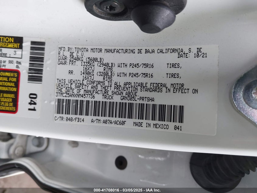 2022 TOYOTA TACOMA SR V6 - 3TMCZ5ANXNM457736