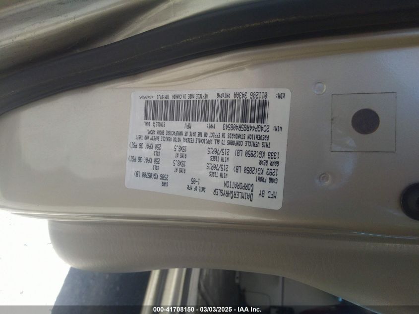 2005 Chrysler Town & Country Lx VIN: 2C4GP44R65R408543 Lot: 41708150