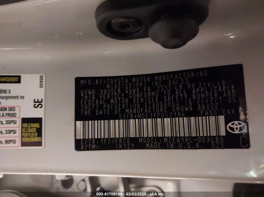 2023 TOYOTA COROLLA LE - 5YFB4MDE1PP052196