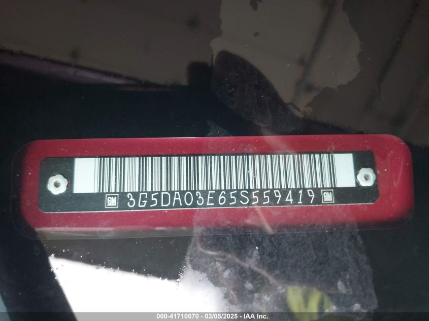 2005 Buick Rendezvous Cx VIN: 3G5DA03E65S559419 Lot: 41710070