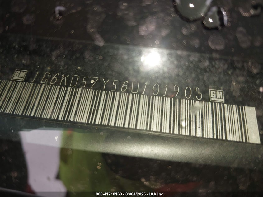 2006 Cadillac Dts VIN: 1G6KD57Y56U101903 Lot: 41710160