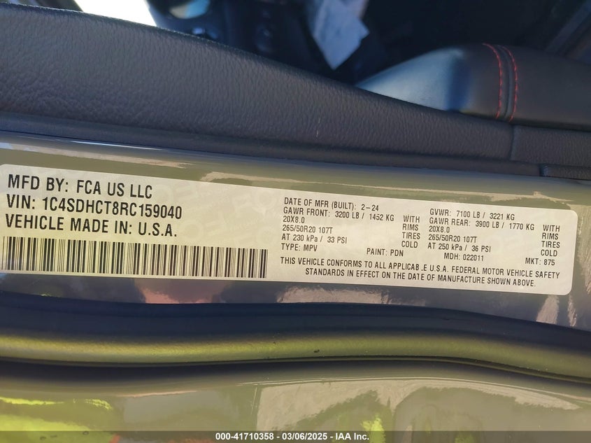 2024 DODGE DURANGO R/T RWD - 1C4SDHCT8RC159040