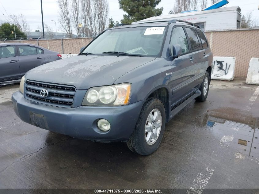 2002 Toyota Highlander Limited V6 VIN: JTEHF21A520069939 Lot: 41711375