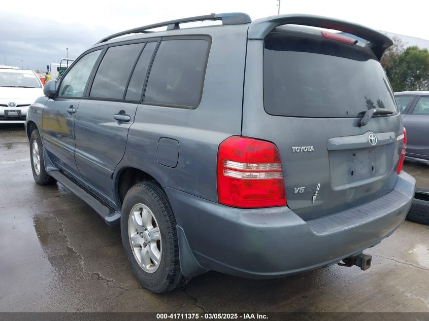 2002 Toyota Highlander Limited V6 VIN: JTEHF21A520069939 Lot: 41711375