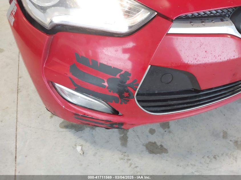 2013 Hyundai Veloster Base W/Black VIN: KMHTC6AD3DU099335 Lot: 41711569