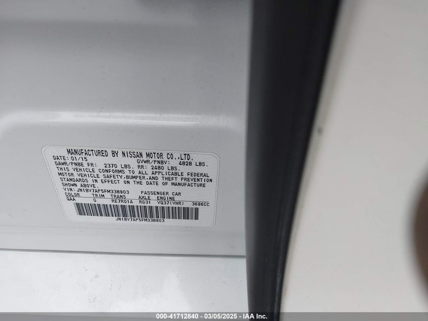 2015 INFINITI Q50 PREMIUM - JN1BV7AP5FM338903