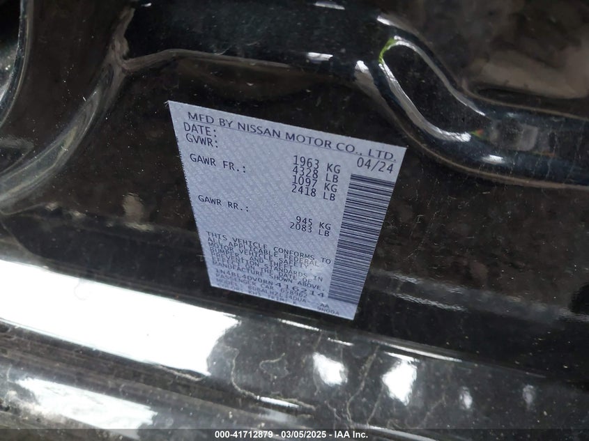 2024 NISSAN ALTIMA VIN: 1N4BL4DV0RN416214