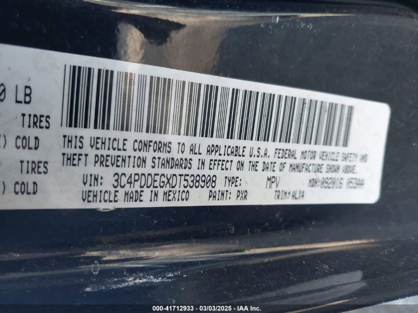 2013 Dodge Journey R/T VIN: 3C4PDDEGXDT538908 Lot: 41712933