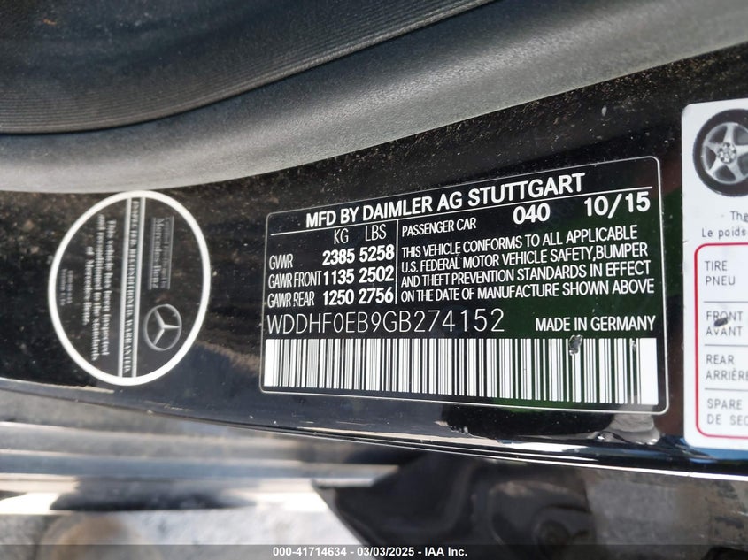 2016 MERCEDES-BENZ E 250 BLUETEC - WDDHF0EB9GB274152