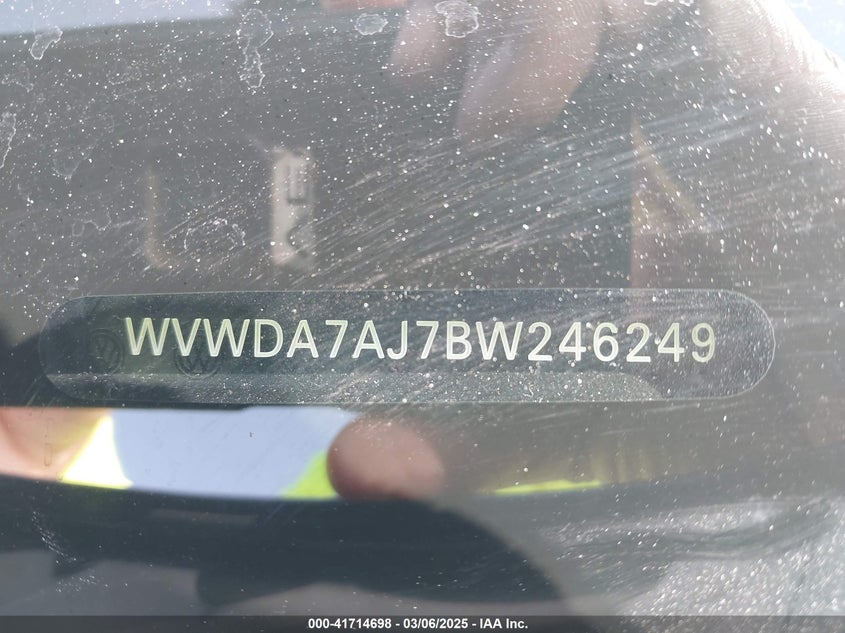 2011 VOLKSWAGEN GOLF VIN: WVWDA7AJ7BW246249