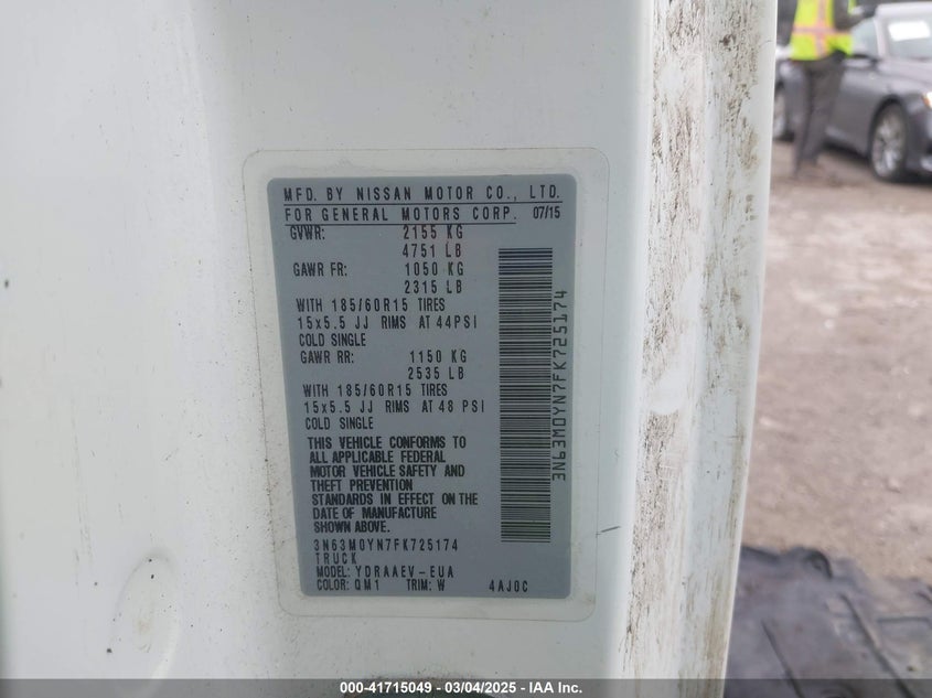 2015 CHEVROLET CITY EXPRESS 1LS - 3N63M0YN7FK725174