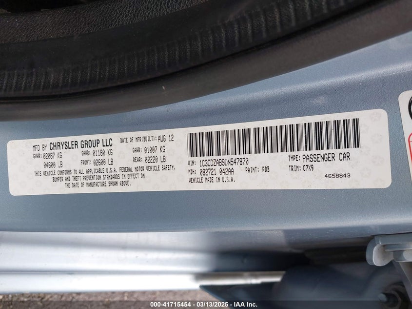 2013 DODGE AVENGER SE - 1C3CDZAB9DN547870