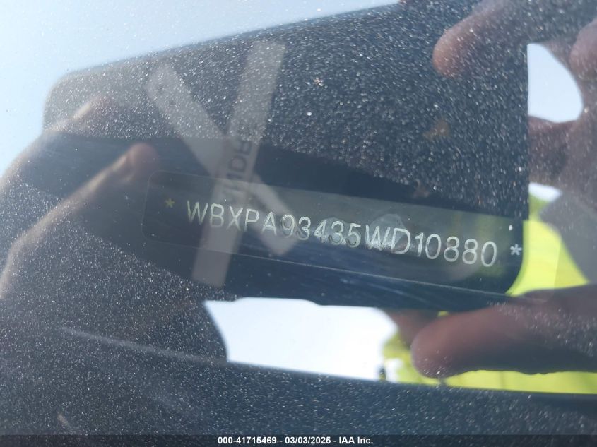 2005 BMW X3 3.0I VIN: WBXPA93435WD10880 Lot: 41715469