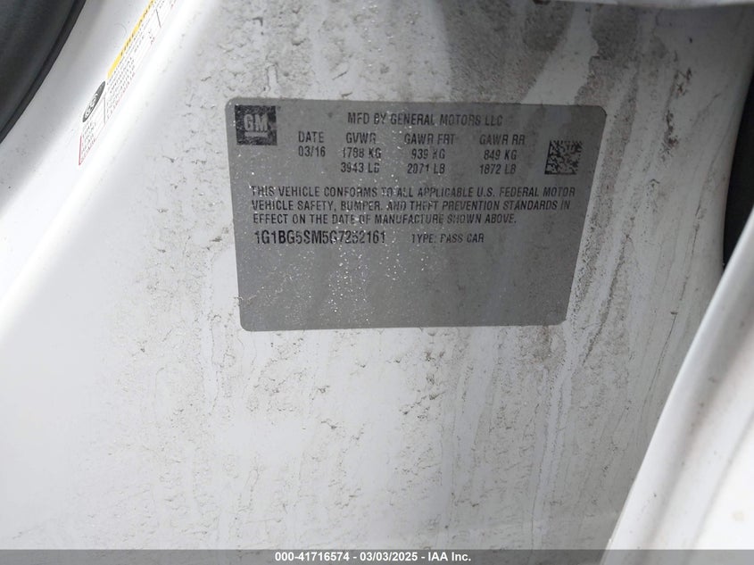 2016 CHEVROLET CRUZE PREMIER AUTO - 1G1BG5SM5G7252161