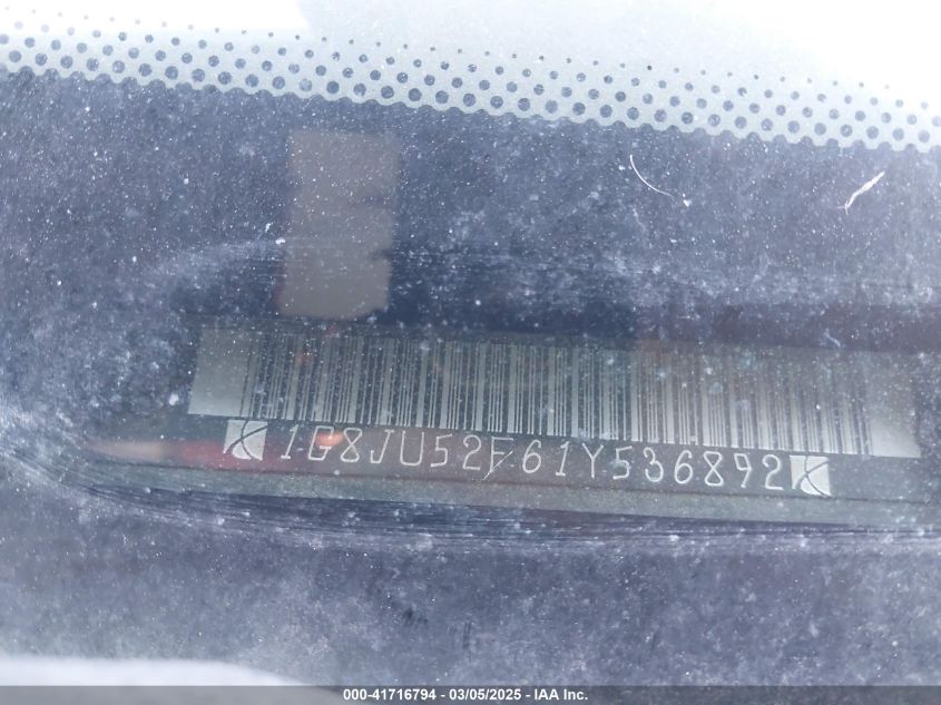 2001 Saturn L200 VIN: 1G8JU52F61Y536892 Lot: 41716794